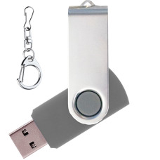 Флеш накопитель Twister 32GB, пластик Софт Тач/металл, серый/серебро