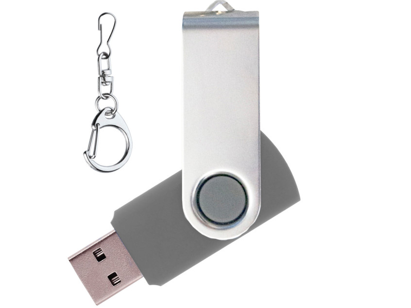 Флеш накопитель Twister 16GB, пластик Софт Тач/металл, серый/серебристый