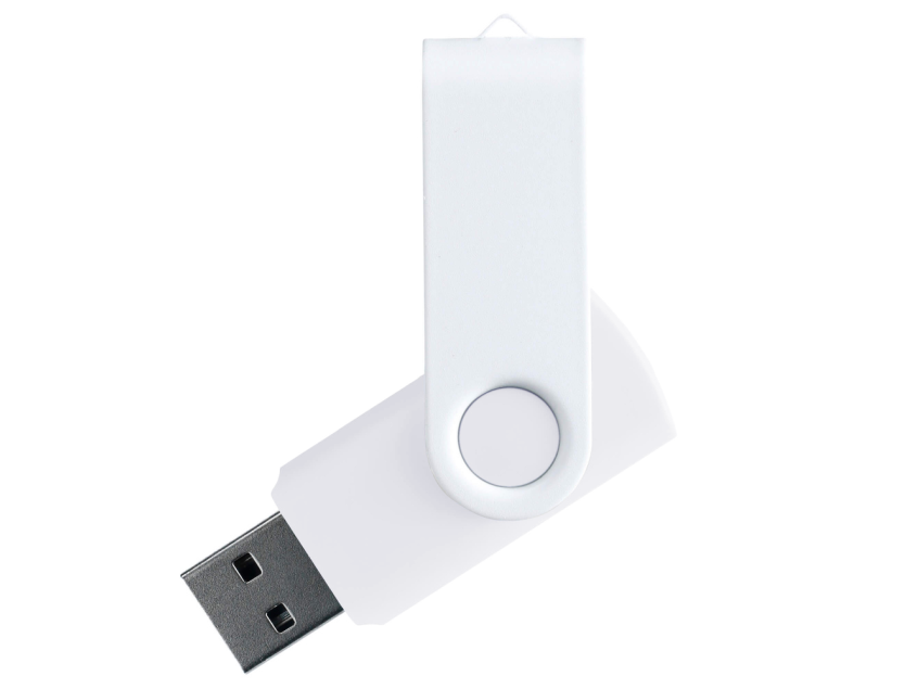 Флеш накопитель USB 2.0 Twister Assembly 16GB, пластик Софт Тач/металл, белый/белый