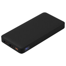 Внешний аккумулятор (powerbank) «WeCharge Soft Touch», 10 000 mAH, Power Delivery (PD) 25.5W, со светящимся логотипом после гравировки, c цифровым дисплеем для контроля заряда, черный Внешний аккумулятор (powerbank) «WeCharge Soft Touch», 10 000 mAH, Power Delivery (PD) 25.5W, со светящимся логотипом после гравировки, c цифровым дисплеем для контроля заряда, черный