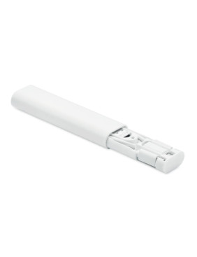 Кабель зарядный выдвижной USB Solid Line  60W 3-в-1 на Lightning, Micro-USB, Type-C «U50» 2,4 A, Quick Charge в пластиковом футляре, белый