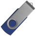 Флеш накопитель USB 2.0 Twister Сolor Mix 16GB, пластик Софт Тач/металл, темно-синий/серебристый