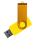 Флеш накопитель USB 2.0 Twister Сolor Mix 16GB, пластик Софт Тач/металл, желтый/золотистый