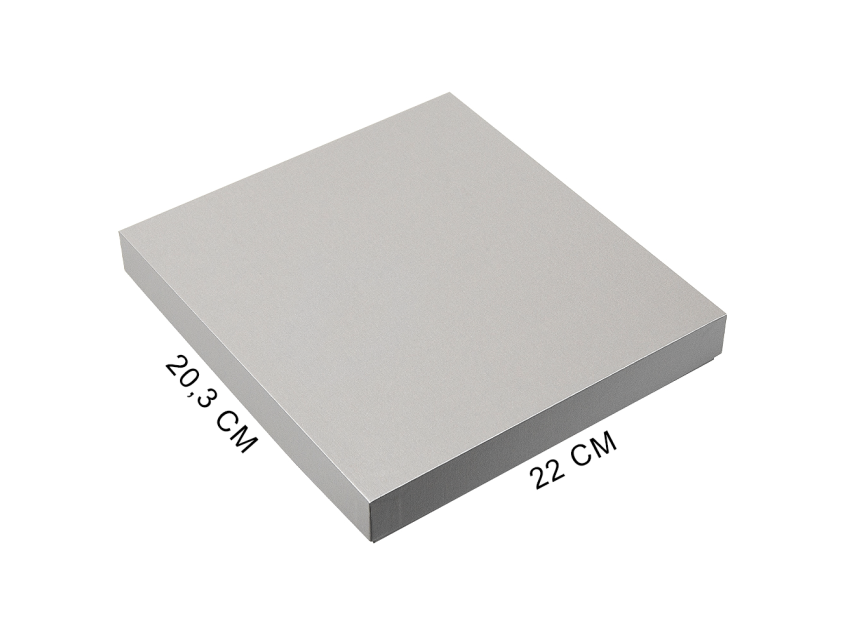 Коробка подарочная, размер  203*220*30 мм,  Solution Gift Linen  для ежедневника и ручки, серебро
