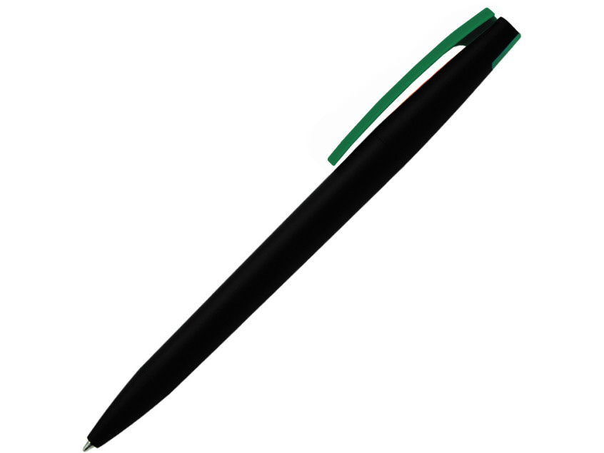 Ручка шариковая, пластиковая софт-тач, Zorro Color Mix, черная/зеленая 346