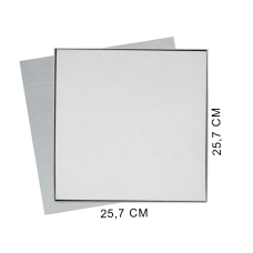 Коробка подарочная Solution Superior Alfa Linen под индивидуальную вырубку, серебро, 25,7x25,7x2,8 см, бежевый ложемент
