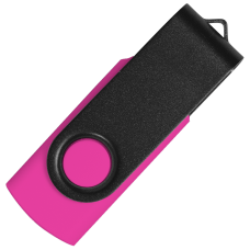 Флеш накопитель USB 2.0 Twister Сolor Mix 16GB, пластик Софт Тач/металл, розовый/черный