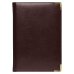 Ежедневник полудатированный Classic Pristine Gold А5, темно-коричневый  с золотом, с металлическими уголками, в твердой обложке с поролоном