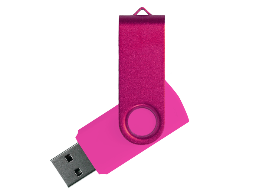 Флеш накопитель USB 2.0 Twister Assembly 16GB, пластик Софт Тач/металл, розовый/розовый