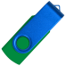 Флеш накопитель USB 2.0 Twister Сolor Mix 16GB, пластик Софт Тач/металл, зеленый/синий