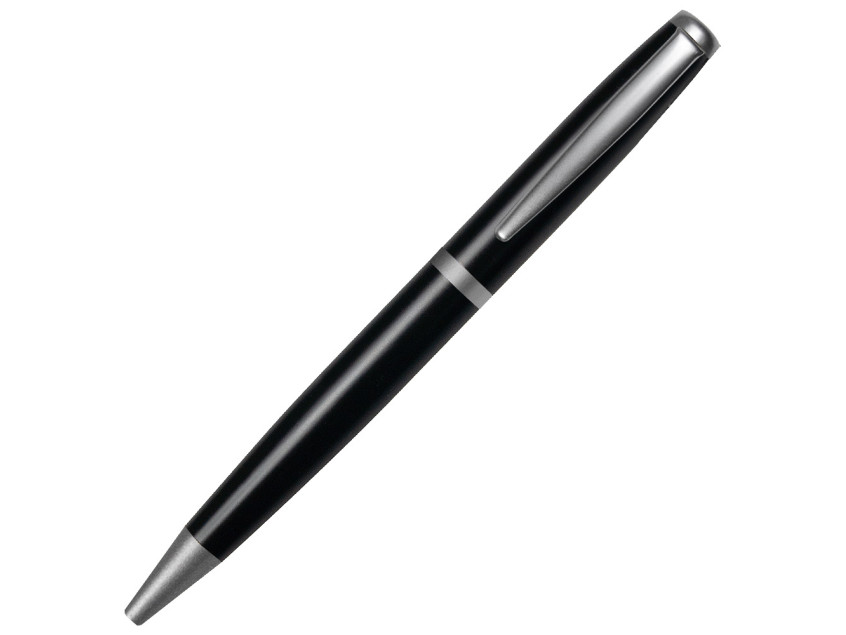 Ручка шариковая матовая Grand Aurum металлическая матовая, черная с серебристыми элементами
