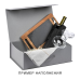 Подарочная коробка, размер 39*26,3*11 см, Solution Prestige Big Case Linen с магнитным клапаном и ручкой , с EVA ложементом 36,8*25,1*4 см под индивидуальную вырубку, серебристая
