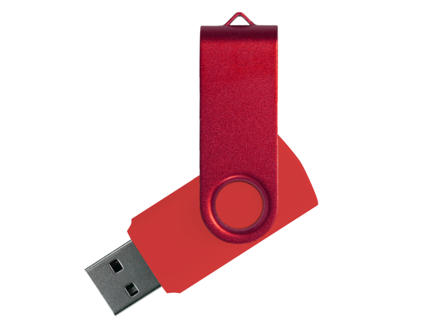 Флеш накопитель USB 2.0 Twister Assembly 16GB, пластик Софт Тач/металл, красный/красный