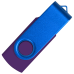 Флеш накопитель USB 2.0 Twister Сolor Mix 16GB, пластик Софт Тач/металл, фиолетовый/синий