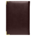 Ежедневник полудатированный Classic Pristine Gold А5, темно-коричневый  с золотом, с металлическими уголками, в твердой обложке с поролоном