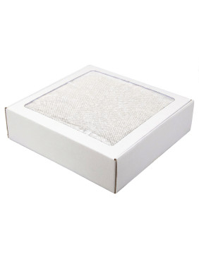 Плед акриловый Super Soft Nature размер 120*160 см, белый, плотность 450гр/м2,  в подарочной белой крафтовой коробке с окошком