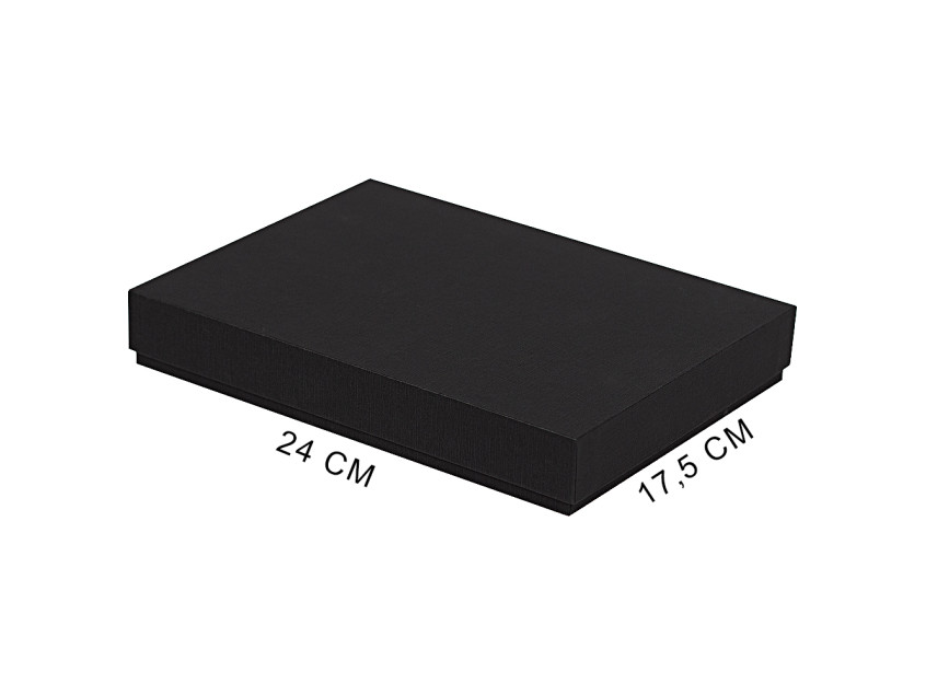 Коробка подарочная, размер 24*17,5*3 см, Solution Superior Delta Fabrique, черная, бежевый ложемент под индивидуальную вырубку