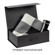 Подарочная коробка, размер 39*26,3*11 см, Solution Prestige Big Case Soft с магнитным клапаном и ручкой , черная