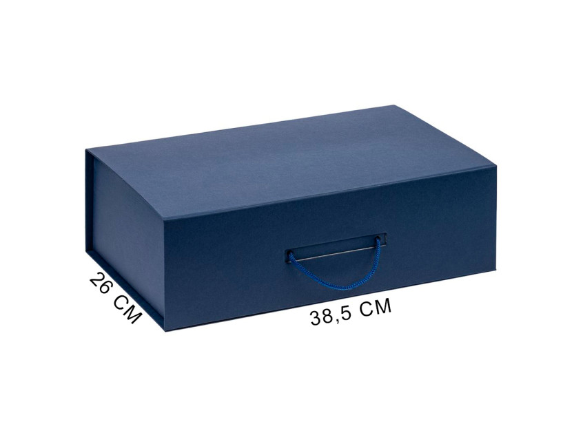Подарочная коробка, размер 39*26,3*11 см, Solution Prestige Big Case Fabrique с магнитным клапаном и ручкой , темно-синяя