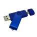 Флеш накопитель USB 2.0/OTG Twister Smart 16GB, пластик Софт Тач/металл, синий/синий