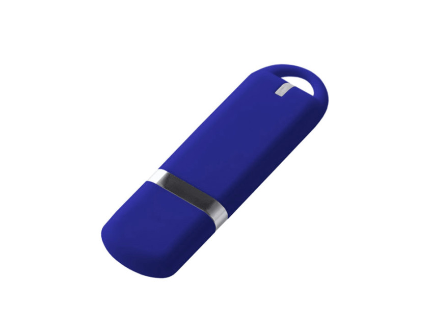 Флеш накопитель USB 2.0 Memo 16GB, пластик Софт Тач, синий/синий