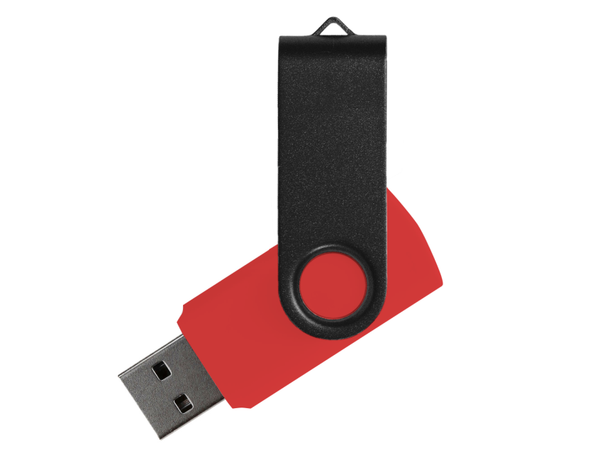 Флеш накопитель USB 2.0 Twister Сolor Mix 16GB, пластик Софт Тач/металл, красный/черный