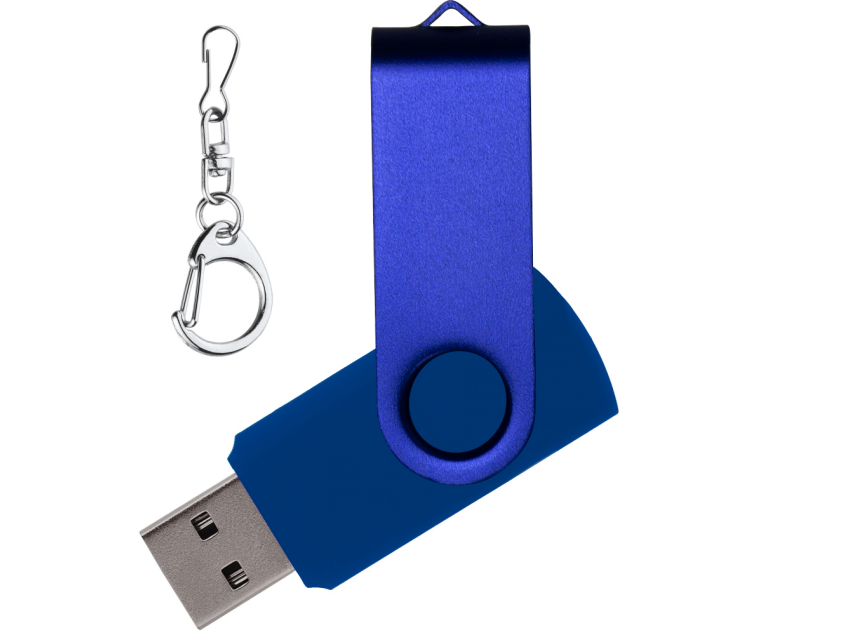 Флеш накопитель USB 2.0 Twister 32GB, пластик Софт Тач/металл, синий/синий