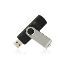 Флеш накопитель USB 2.0 Twister Smart 16GB, пластик Софт Тач/металл, черный/черный