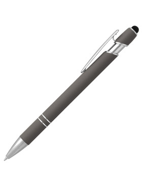 Ручка шариковая, Star Soft Touch Shiny Silver Requis, темно-серая
