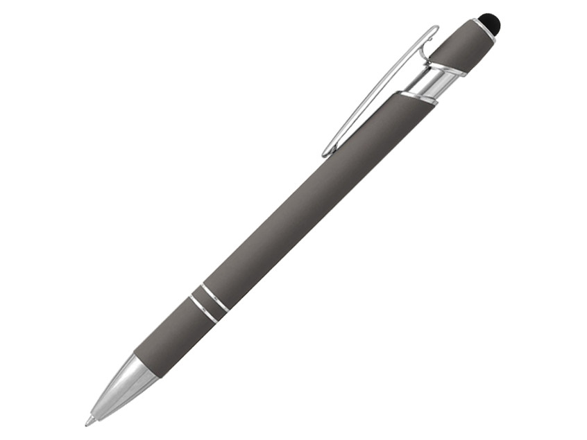 Ручка шариковая, Star Soft Touch Shiny Silver Requis, темно-серая