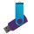 Флеш накопитель USB 2.0 Twister Сolor Mix 16GB, пластик Софт Тач/металл, фиолетовый/голубой