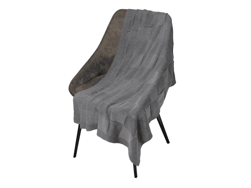 Плед Cella вязаный, серый (без подарочной коробки)