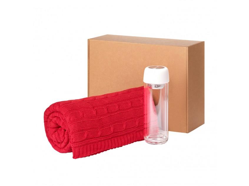 Подарочный набор Bianca, Fado, красный (плед, термобутылка)