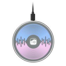 Беспроводное зарядное устройство с подсветкой 15W Аурис (Auris), серое