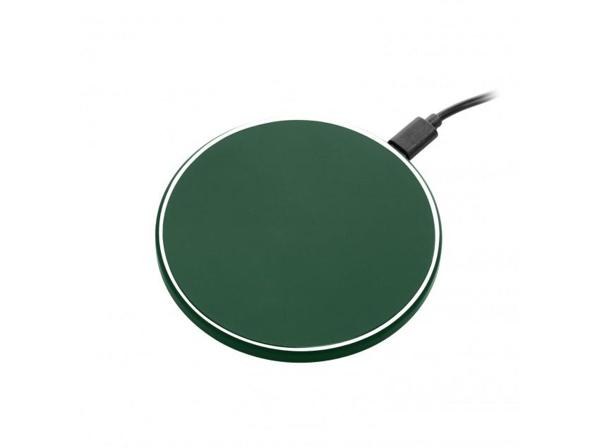 Беспроводное зарядное устройство с подсветкой 15W Auris, зеленое