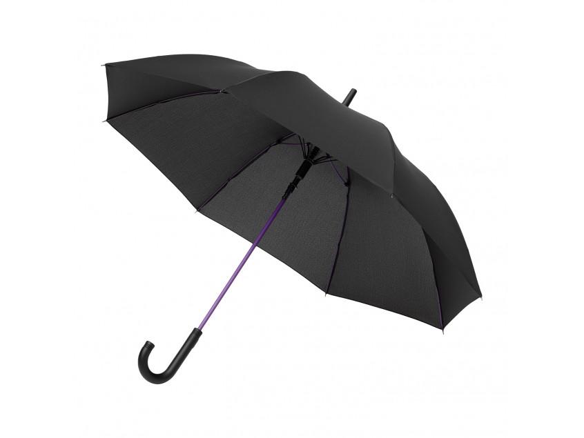 Зонт-трость Quantum, черный/фиолетовый