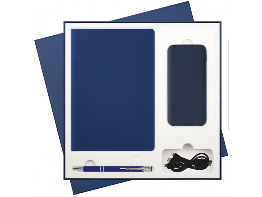 Подарочный набор Spark, синий (ежедневник, ручка, аккумулятор)