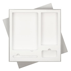 Подарочная коробка без ложемента для ежедневника, ручки и аккумулятора, серая (под съемные ложементы)