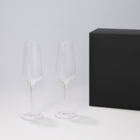 Подарочный набор 2 бокала для шампанского Blanche в черной коробке