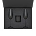 Подарочный набор свеча Enigma + 2 бокала для шампанского Black Edition в черной коробке
