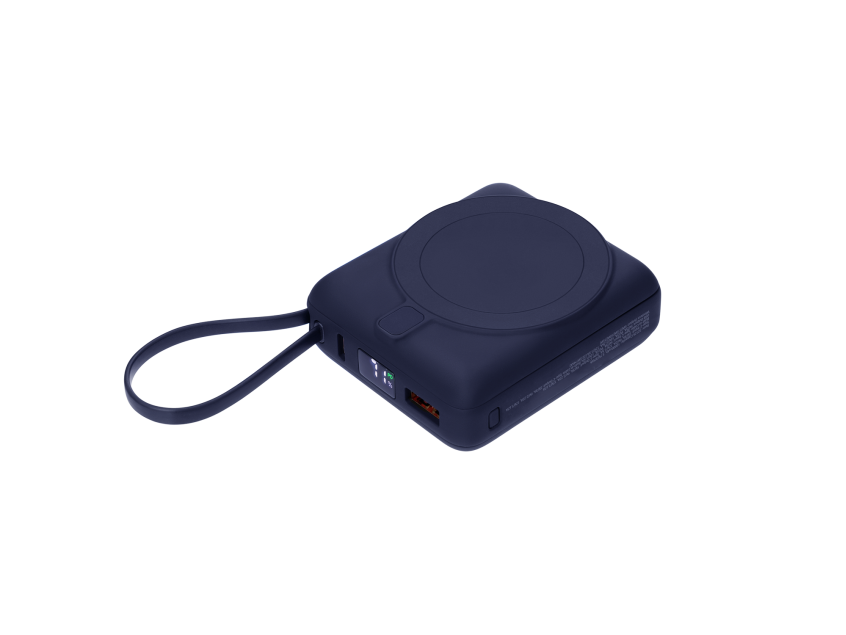 Внешний аккумулятор с подсветкой Ritter PD 10000mAh с функцией беспроводной зарядки 15W, синий