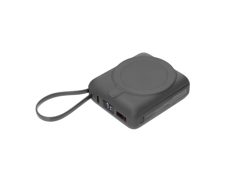 Внешний аккумулятор с подсветкой Ritter PD 10000mAh с функцией беспроводной зарядки 15W, серый