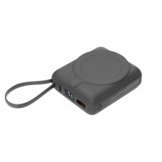 Внешний аккумулятор с подсветкой Ritter PD 10000mAh с функцией беспроводной зарядки 15W, серый