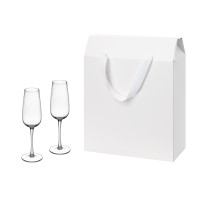 Подарочный набор 2 бокала для шампанского Blanche в большом подарочном пакете