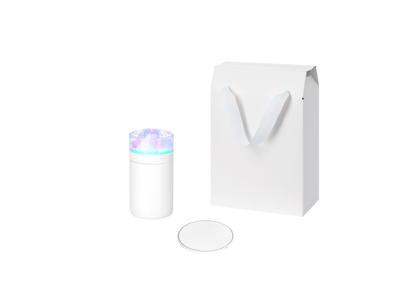 Подарочный набор Crystal, Auris, белый (увлажнитель воздуха, зарядное устройство)