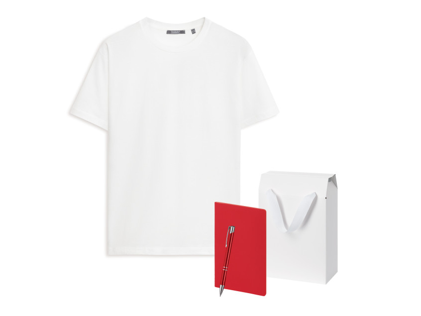 Набор с одеждой KRIS (футболка, блокнот, ручка), белый, M Набор с одеждой KRIS (футболка, блокнот, ручка), белый, M