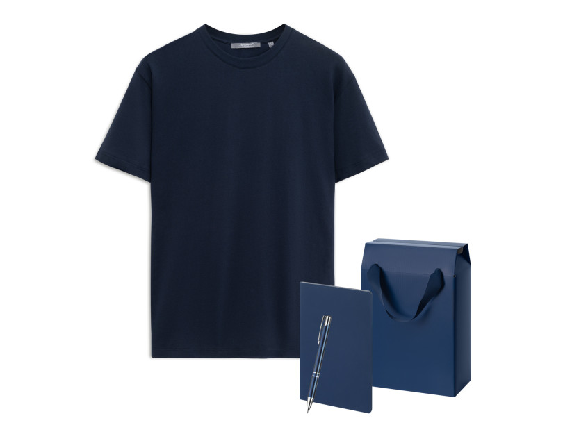 Набор с одеждой KRIS (футболка, блокнот, ручка), синий, M Набор с одеждой KRIS (футболка, блокнот, ручка), синий, M