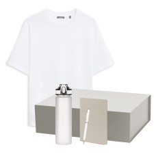 Набор с одеждой RUST NEO (футболка, бутылка, ежедневник, ручка), белый, M/L