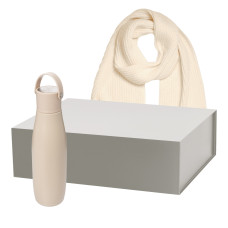 Подарочный набор Bosca, Forges, бежевый (термобутылка, шарф)