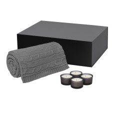 Подарочный набор Sento, Fado, серый (свеча, плед)